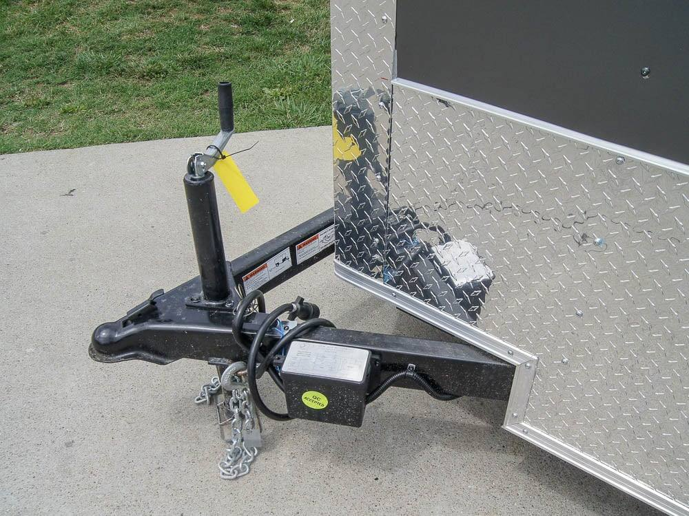 7×12 Charcoal V-Nose Custom Enclosed Trailer 3500lb Axle with Brake Storage - Image 9