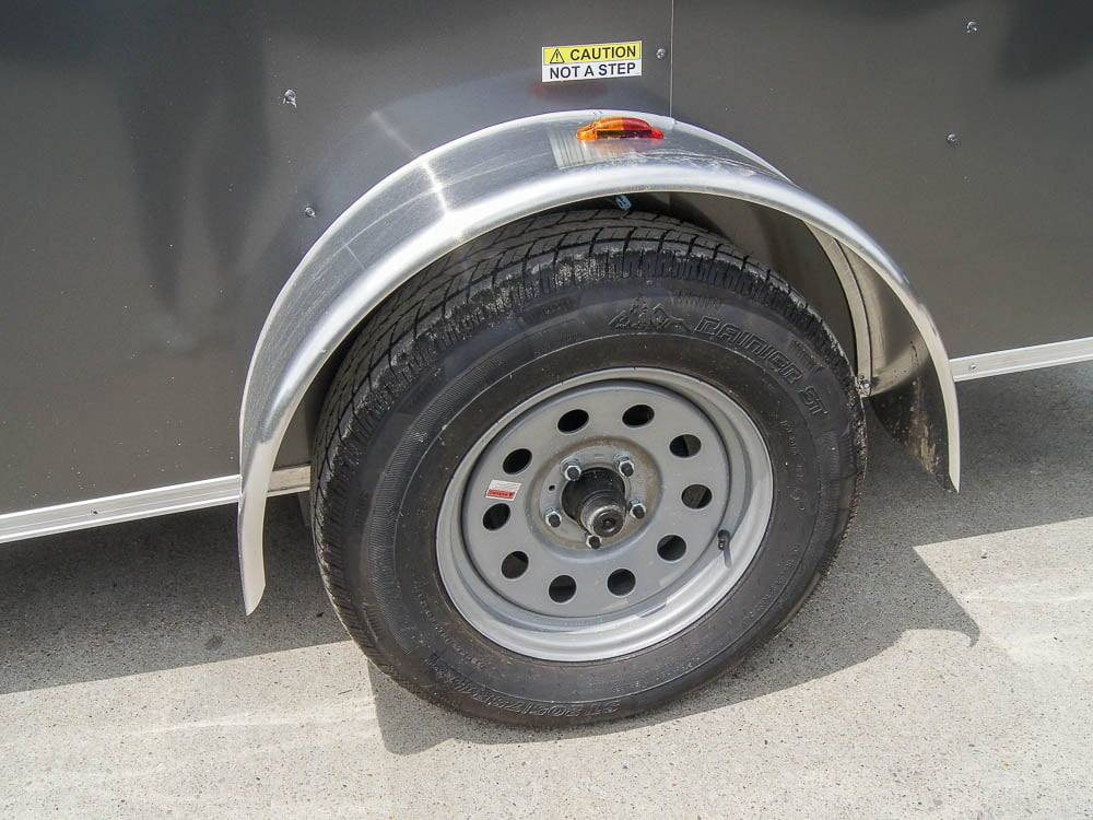 7×12 Charcoal V-Nose Custom Enclosed Trailer 3500lb Axle with Brake Storage - Image 12