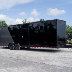8.5×28 Charcoal/Black Enclosed Trailer with Blackout Pkg (2) 7K Axles Storage
