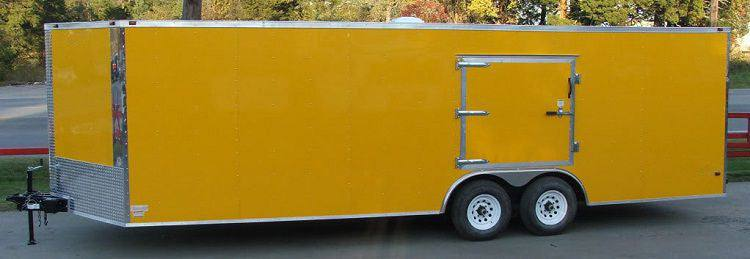 Enclosed Trailer 8.5’x24′ Yellow – Mower Motorcycle Car Truck Hauler Storage - Image 5