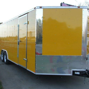Enclosed Trailer 8.5’x24′ Yellow – Mower Motorcycle Car Truck Hauler Storage
