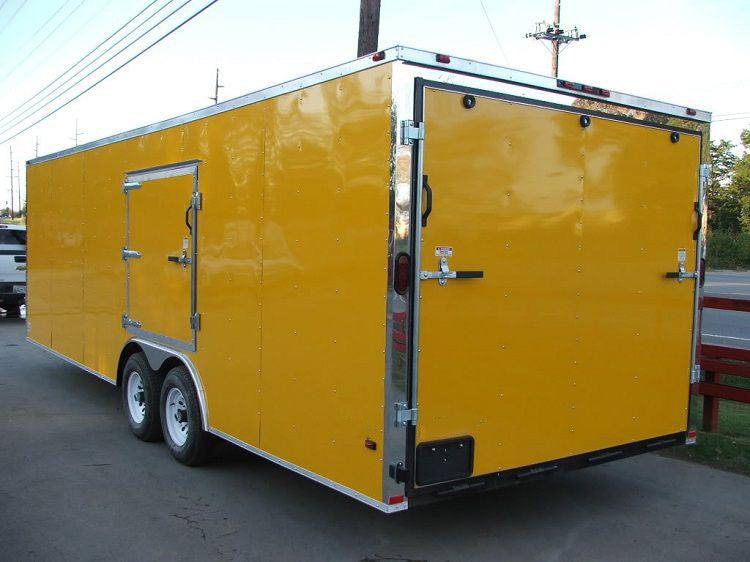 Enclosed Trailer 8.5’x24′ Yellow – Mower Motorcycle Car Truck Hauler Storage - Image 8