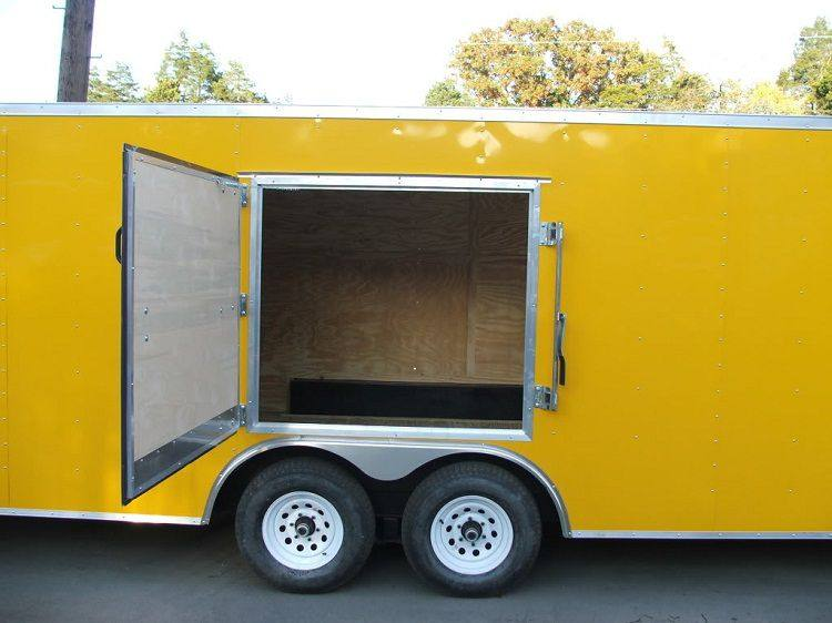 Enclosed Trailer 8.5’x24′ Yellow – Mower Motorcycle Car Truck Hauler Storage - Image 3