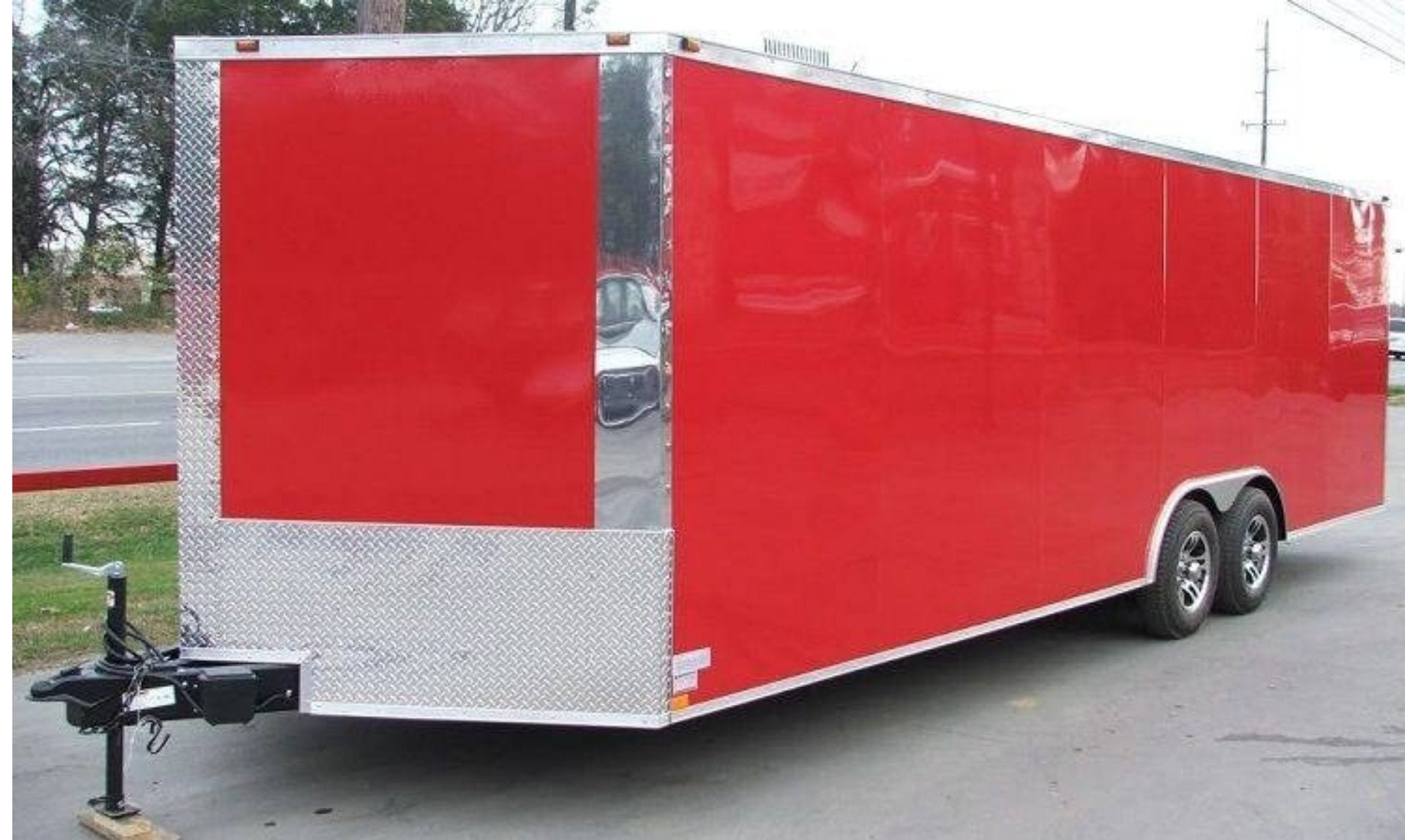 Enclosed Trailer 8.5’x24′ Red – Motorcycle Car Bike Hauler Storage