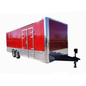 Enclosed Trailer 8.5′ x 24′ Red Equipment Hauler (2) 7,000 lb Axles Storage