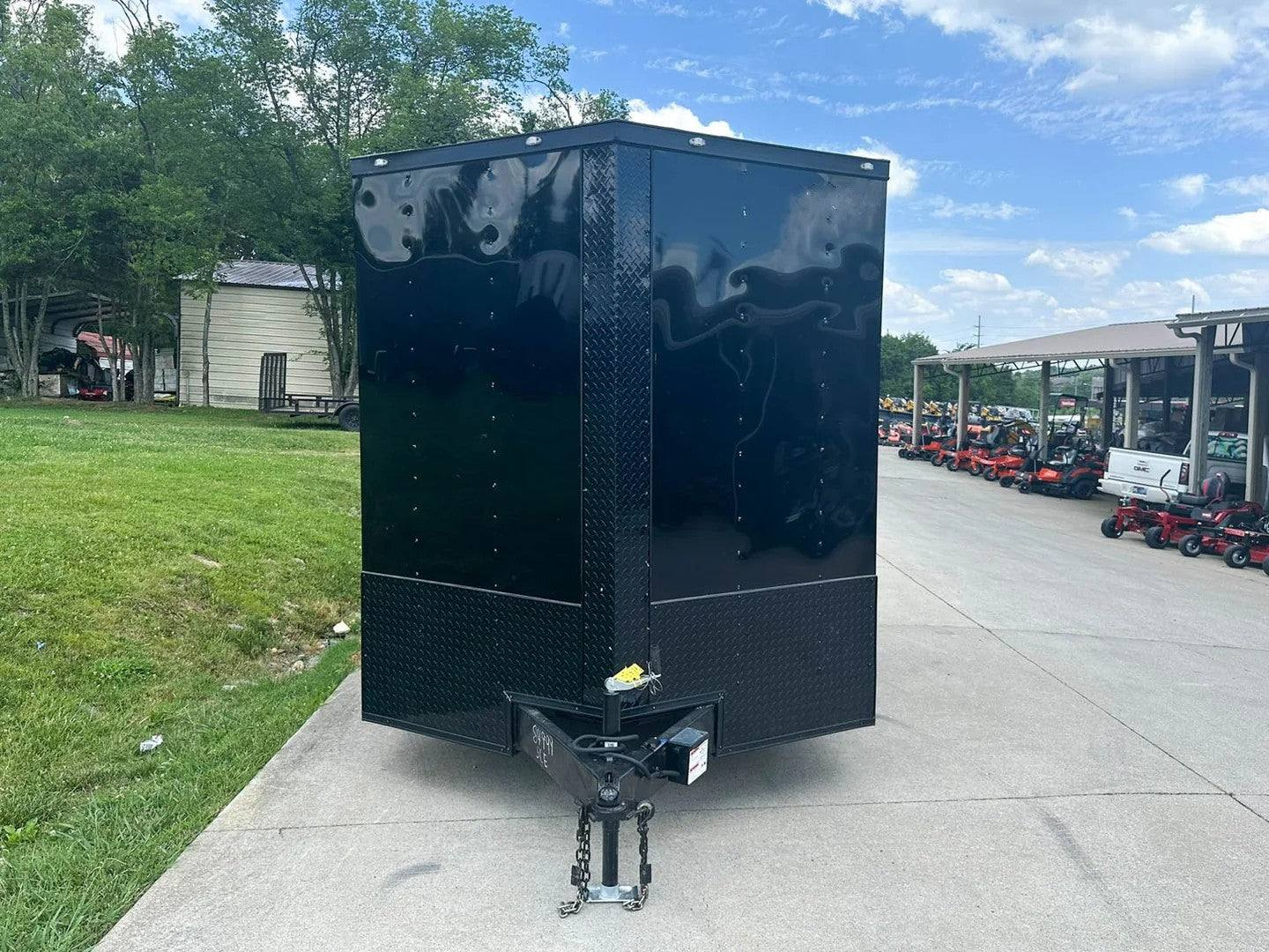 7×18 Black with Blackout Hybrid Enclosed Trailer (2) 7K Axles Storage - Image 2