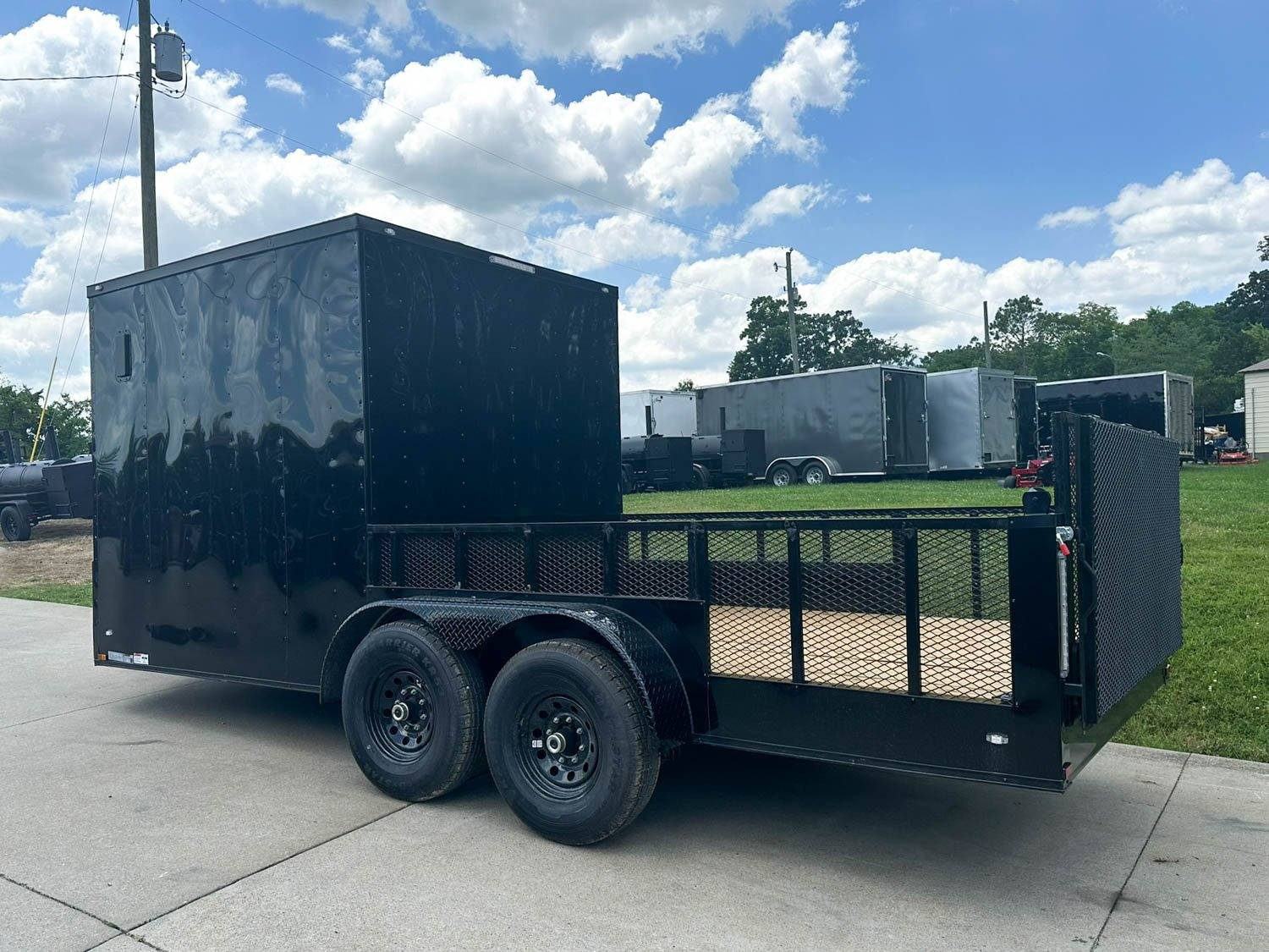 7×18 Black with Blackout Hybrid Enclosed Trailer (2) 7K Axles Storage - Image 6