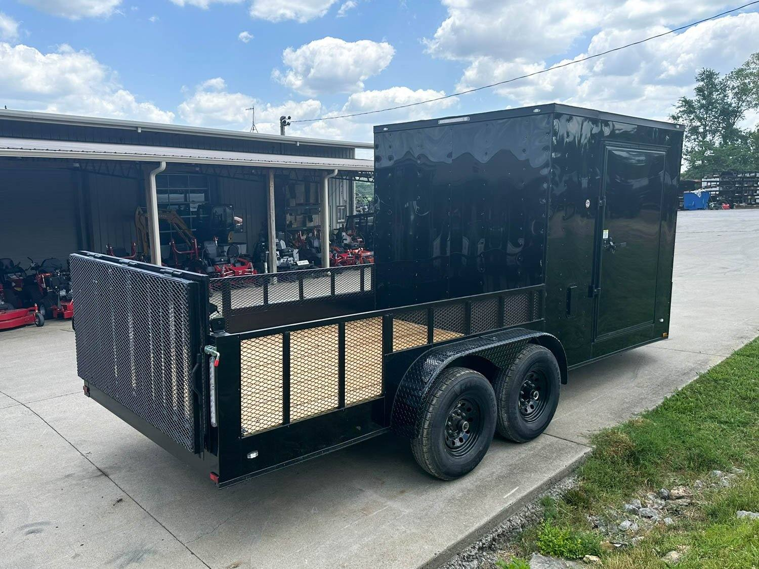 7×18 Black with Blackout Hybrid Enclosed Trailer (2) 7K Axles Storage - Image 8