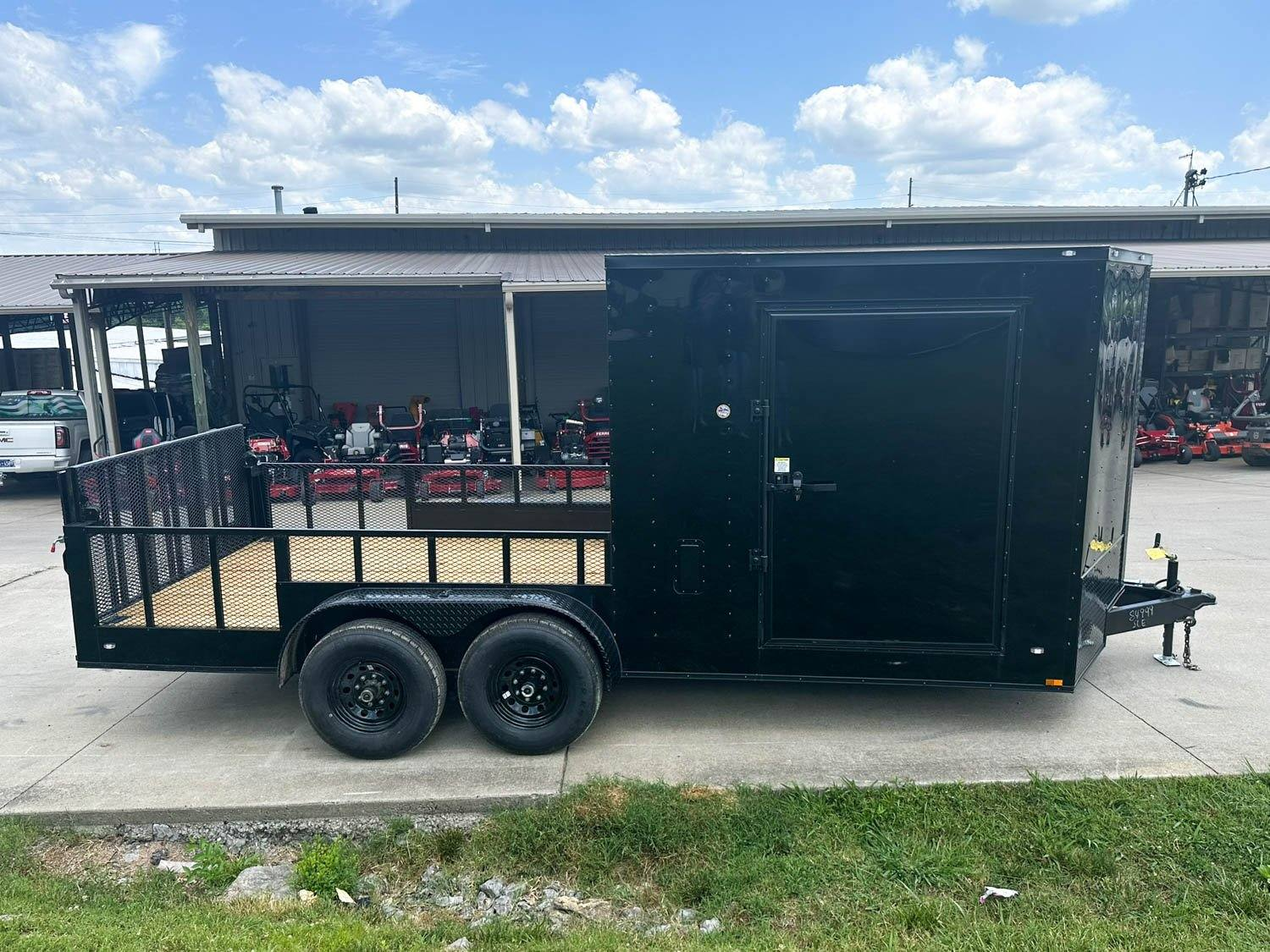 7×18 Black with Blackout Hybrid Enclosed Trailer (2) 7K Axles Storage - Image 9