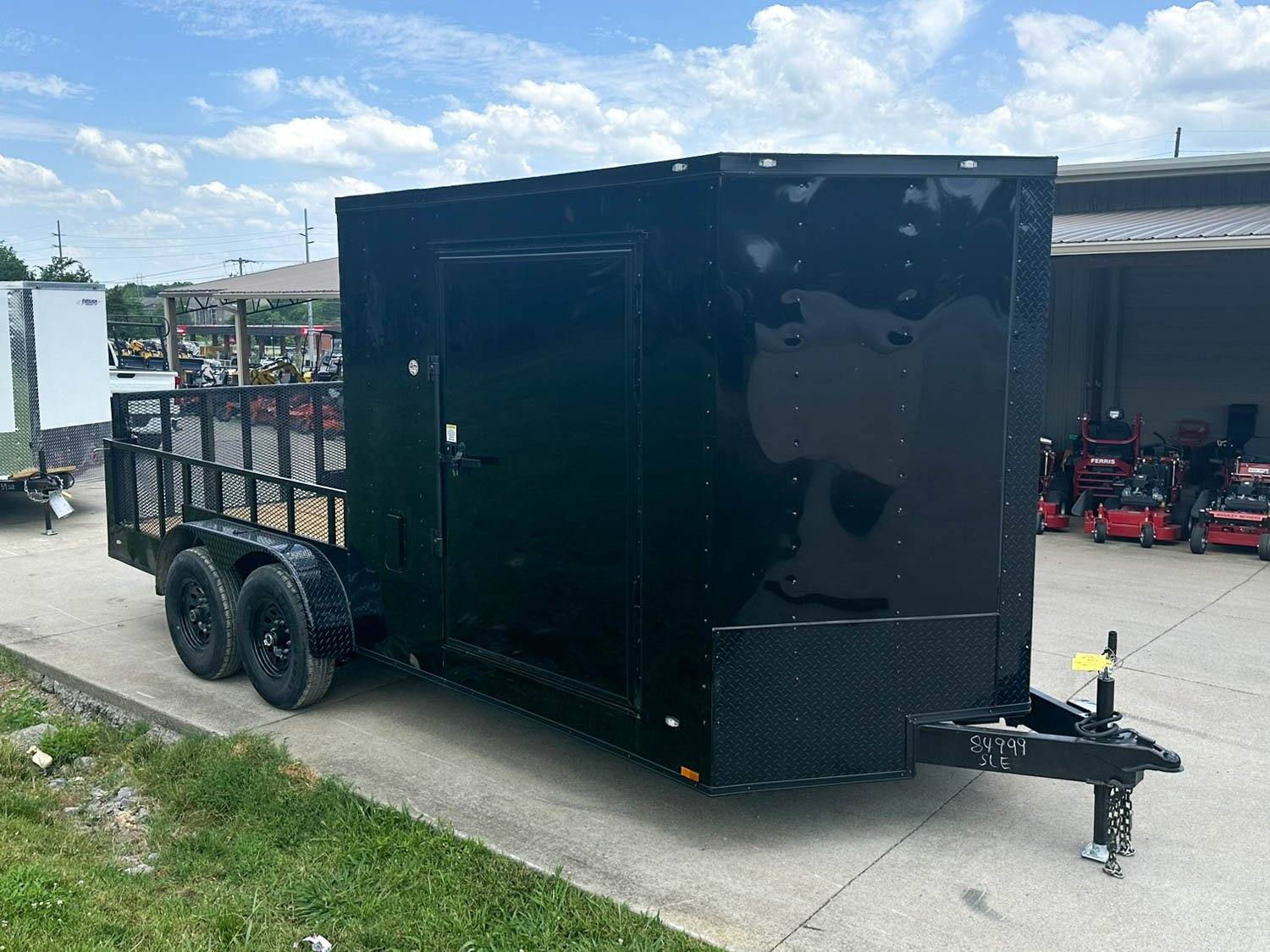 7×18 Black with Blackout Hybrid Enclosed Trailer (2) 7K Axles Storage - Image 4