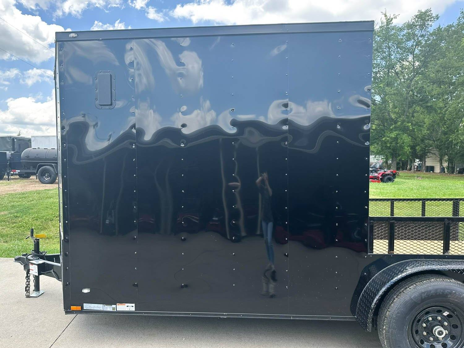 7×18 Black with Blackout Hybrid Enclosed Trailer (2) 7K Axles Storage - Image 11