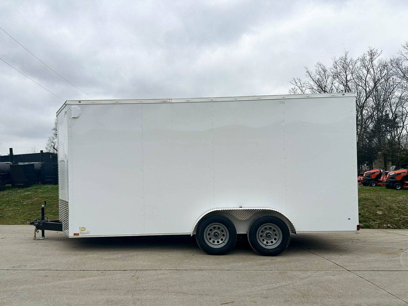 7×16 White V-Nose Enclosed Trailer (2) 3,500lb Axles 7ft Interior 7K GVWR - Image 5