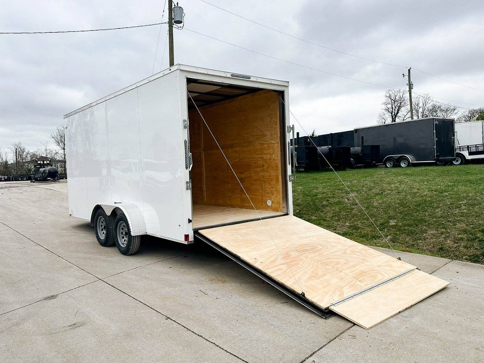 7×16 White V-Nose Enclosed Trailer (2) 3,500lb Axles 7ft Interior 7K GVWR - Image 10