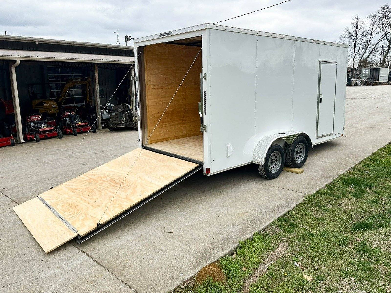 7×16 White V-Nose Enclosed Trailer (2) 3,500lb Axles 7ft Interior 7K GVWR - Image 12