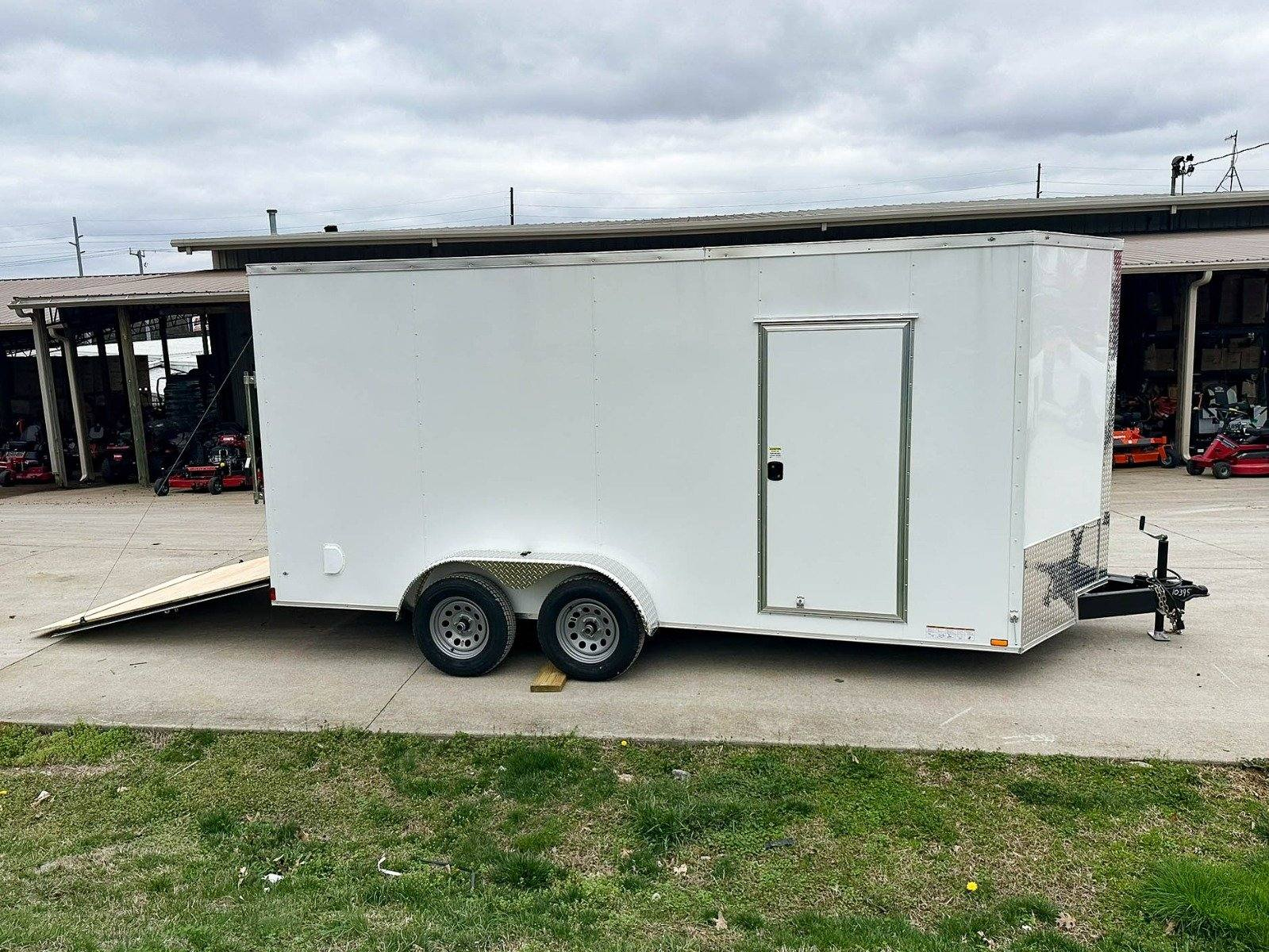7×16 White V-Nose Enclosed Trailer (2) 3,500lb Axles 7ft Interior 7K GVWR - Image 13
