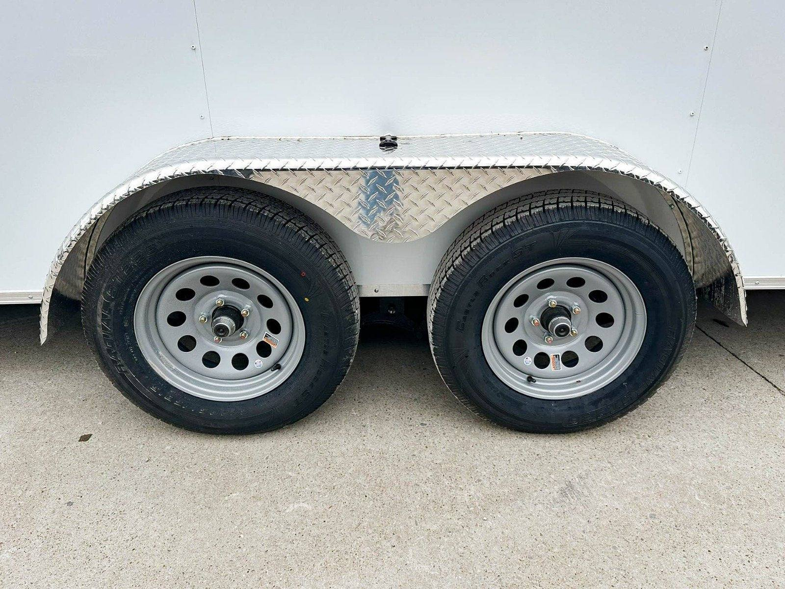 7×16 White V-Nose Enclosed Trailer (2) 3,500lb Axles 7ft Interior 7K GVWR - Image 16