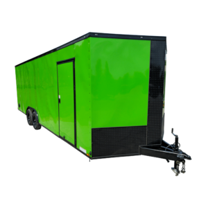 8.5×24 Neon Green Enclosed Trailer with Blackout Trim (2) 5200lb Axles