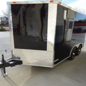 Enclosed Trailer 8.5’x12′ Black – V-Nose Equipment Hauler Storage