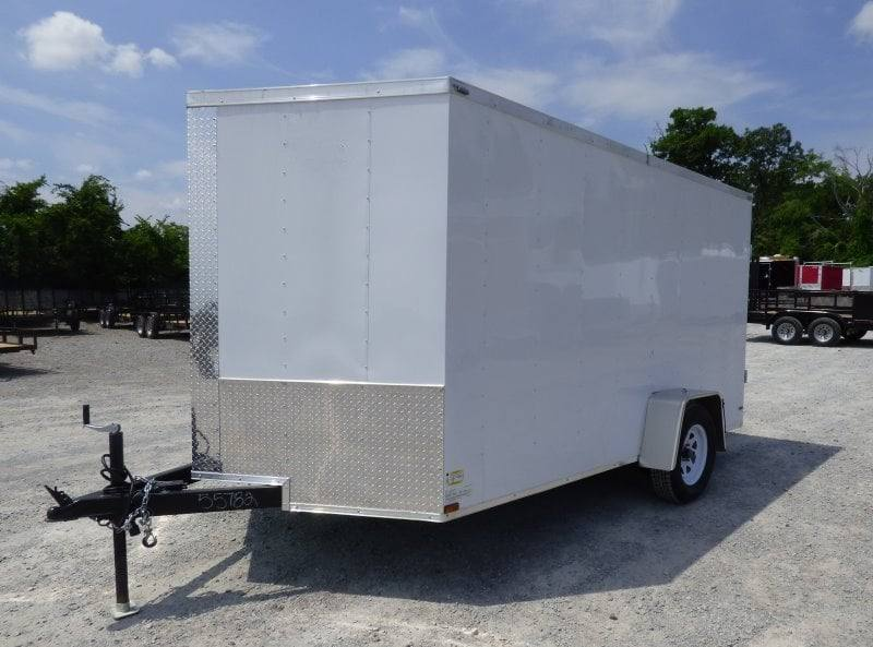 Enclosed Trailer 7’x12′ V-Nose with Barn Doors Storage 3500 lb Axle - Image 2