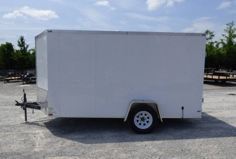 Enclosed Trailer 7’x12′ V-Nose with Barn Doors Storage 3500 lb Axle
