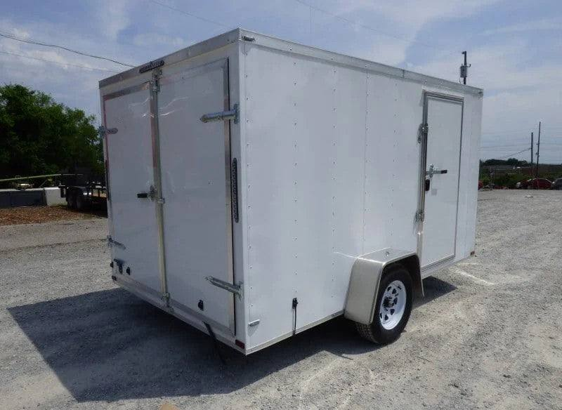 Enclosed Trailer 7’x12′ V-Nose with Barn Doors Storage 3500 lb Axle - Image 5