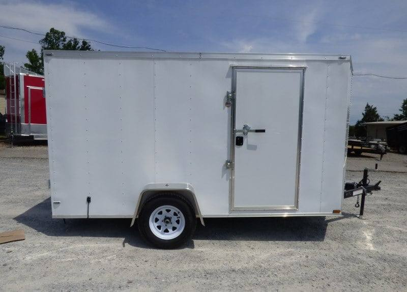 Enclosed Trailer 7’x12′ V-Nose with Barn Doors Storage 3500 lb Axle - Image 6
