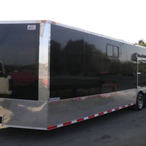 Enclosed Trailer 8.5’x28′ Black – Car Equipment Hauler Storage