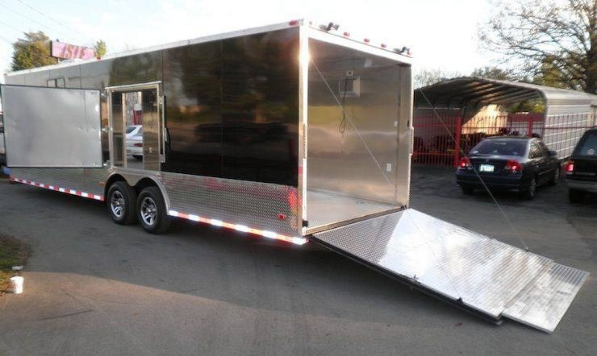 Enclosed Trailer 8.5’x28′ Black – Car Equipment Hauler Storage - Image 7