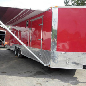 Enclosed Trailer 8.5’x24′ Red – ATV Car Bike Equipment Hauler Storage