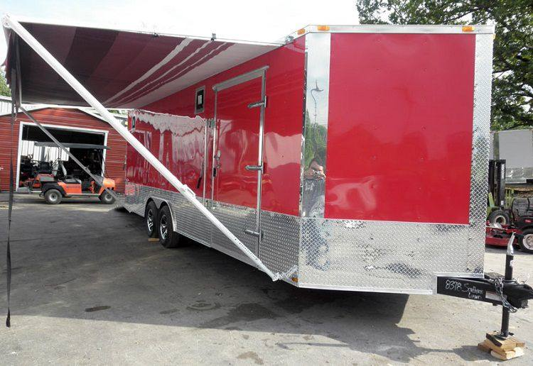 Enclosed Trailer 8.5’x24′ Red – ATV Car Bike Equipment Hauler Storage