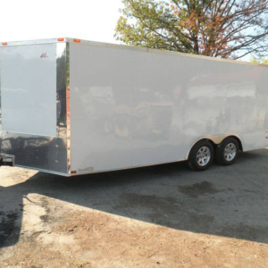 Enclosed Trailer 8.5′ X 18′ White – Car ATV Bike Hauler – 3500 lb Axles Storage