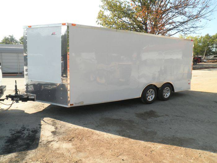 Enclosed Trailer 8.5′ X 18′ White – Car ATV Bike Hauler – 3500 lb Axles Storage