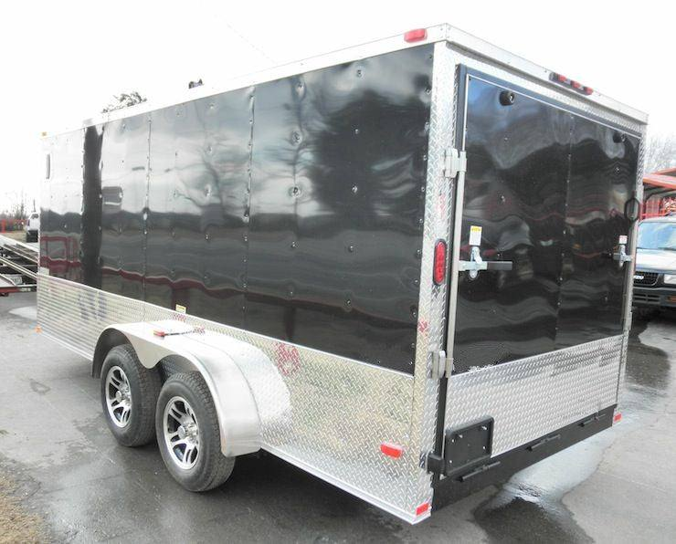 Enclosed Trailer 7′ X 16′ Custom Built – Motorcycle ATV Car Event (Black) Storage - Image 5
