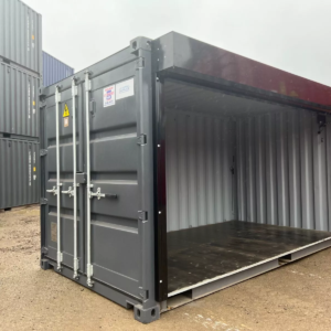 Shipping Container with Electrified Full Roll Up Side Opening