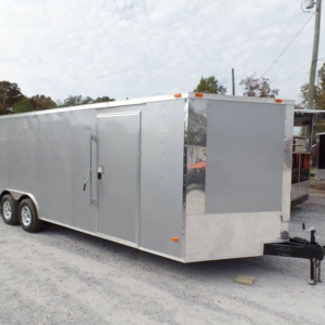 Enclosed Trailer 8.5′ X 24′ Silver Enclosed Equipment Hauler Storage