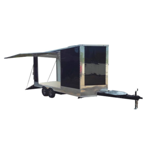 Custom Enclosed Trailer 8.5′ X 18′ Black W Silver Trim Display Show Event