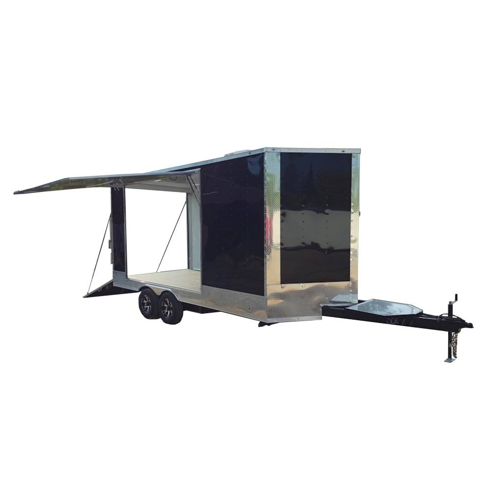 Custom Enclosed Trailer 8.5′ X 18′ Black W Silver Trim Display Show Event